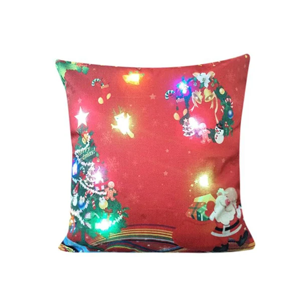 MUQGEW Акция новые цветные огни Рождественская Подушка светодиодный свет Подушка креативный рисунок льняное украшение для спальни - Испускаемый цвет: G