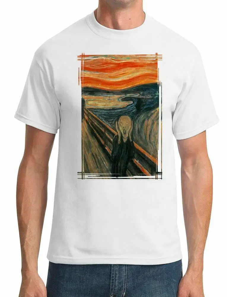 Cream Painting-Edvard Munch-Surreal-мужская футболка с коротким рукавом мужские футболки из 100%
