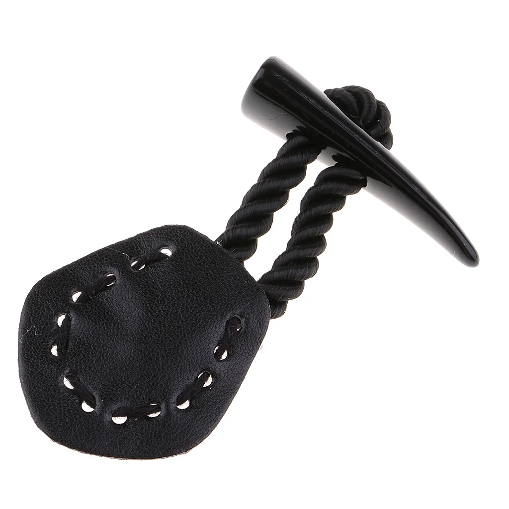 1 Pair Horn PU Leather Toggle Buttons Coats Sweater Jackets DIY Sewing Craft 16x4cm
