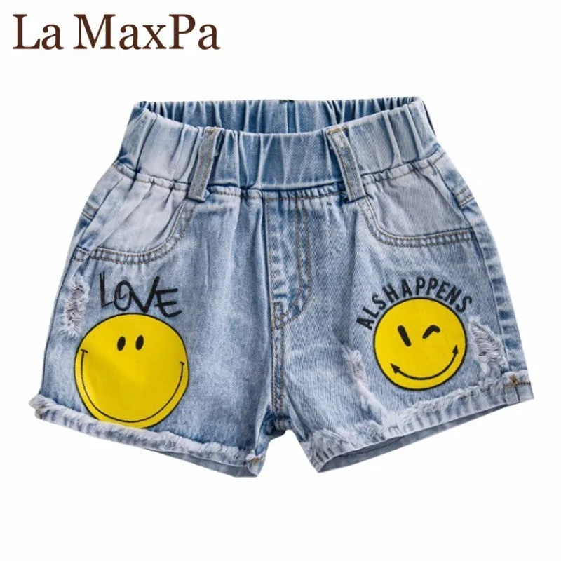 La MaxPa мальчик Джинсовые шорты летние детские Однотонная одежда Короткие штаны