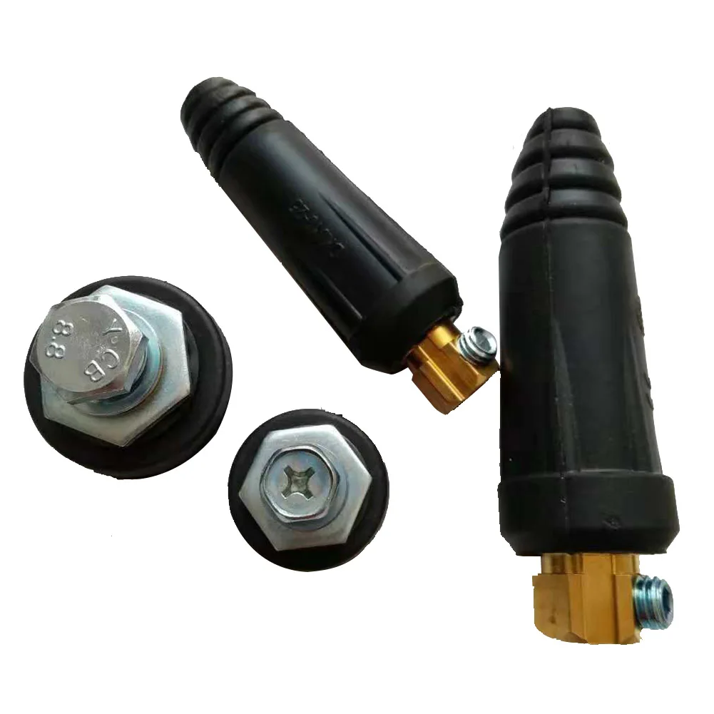 

A Pair Of 10-25mm² Rapid Connector Accessories Cable Anti-shock Rubber Plug Electric Tools European Fast Parts Welding Machine