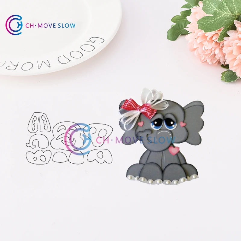

CH elephant Stencil Metal Cutting Dies For Scrapbooking Practice Hands-on DIY Album Decor Card Craft Dies Wedding