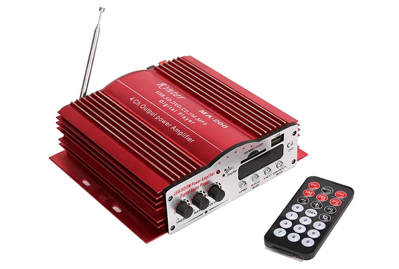 kinter MA-200 sound amplifier for speaker 4.0channel with usb sd FM led digital display connect Mobile phone computer VCD DVD play stereo sound conrol bass treble DC 12V power input (10)