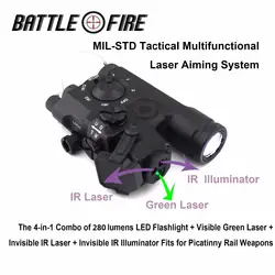 Многофункциональный целью Системы Тактический винтовка 280 lms светодиодный фонарик + зеленый лазерный прицел + ИК лазерный прицел + IR