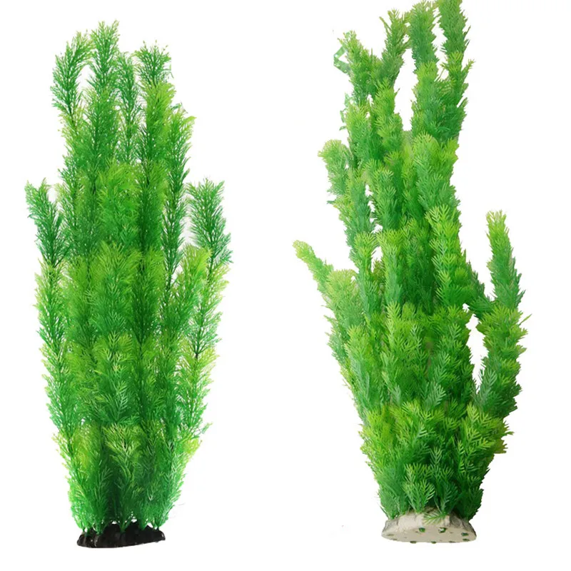 Large Aquarium Plants Plastic Grass Fish Tank Decor Artificial Fake Water Plant Ornaments 24-52cm
