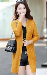 Новое поступление акрила, вискозы женские вязаные Весна-осень Модные свободные выдалбливать свитер черный 5 цветов M/3XL
