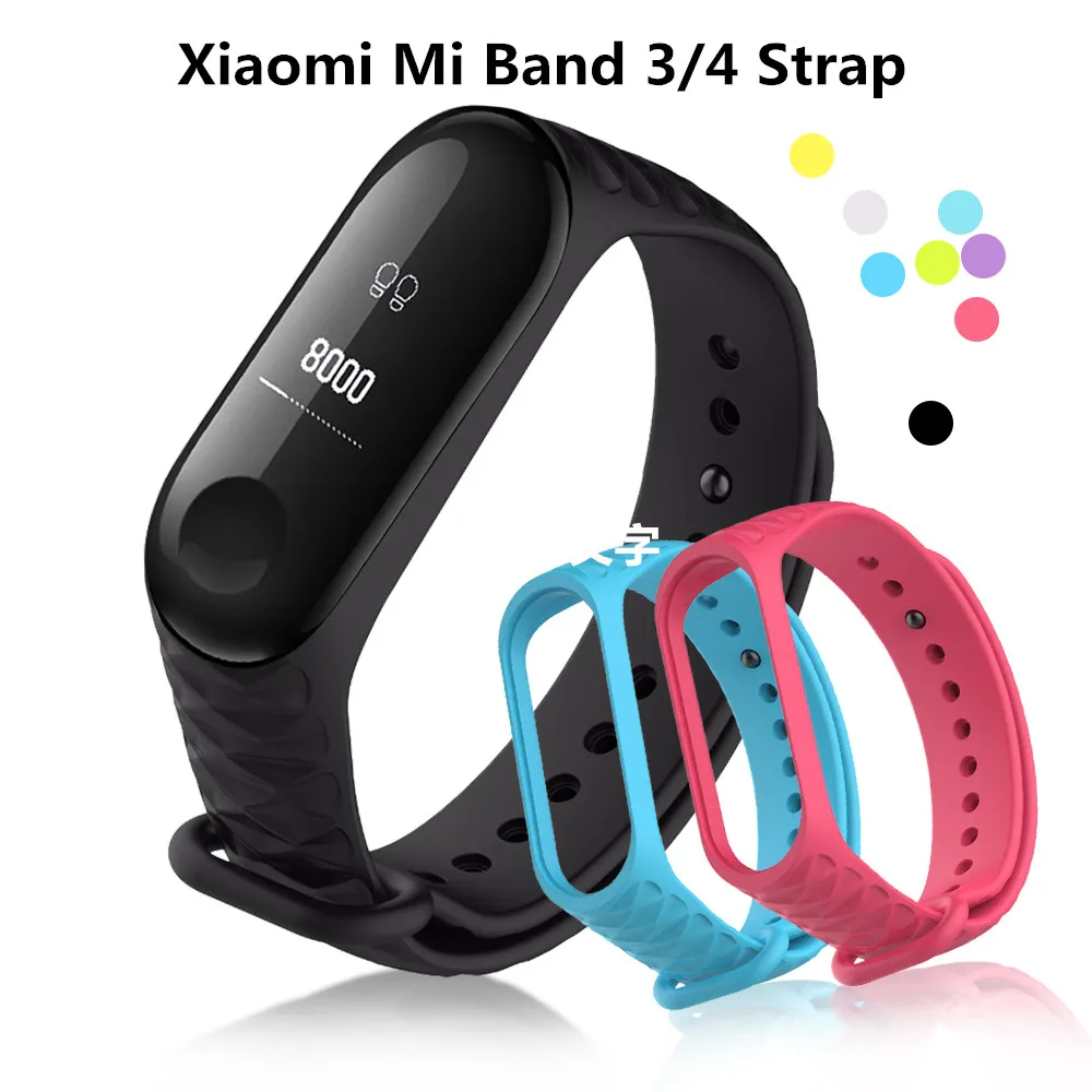 Браслет для Xiaomi Mi Band 4 спортивный ремешок часы силиконовый xiaomi mi band 3/4 аксессуары