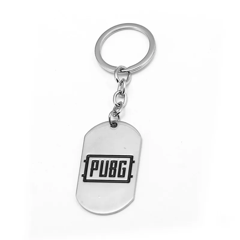 

HSIC Game Playerunknown's Battlegrounds Keychain Metal Dog Tag Pendant PUBG Letter car Key ring Holder Men Jewelry Gifts HC12499