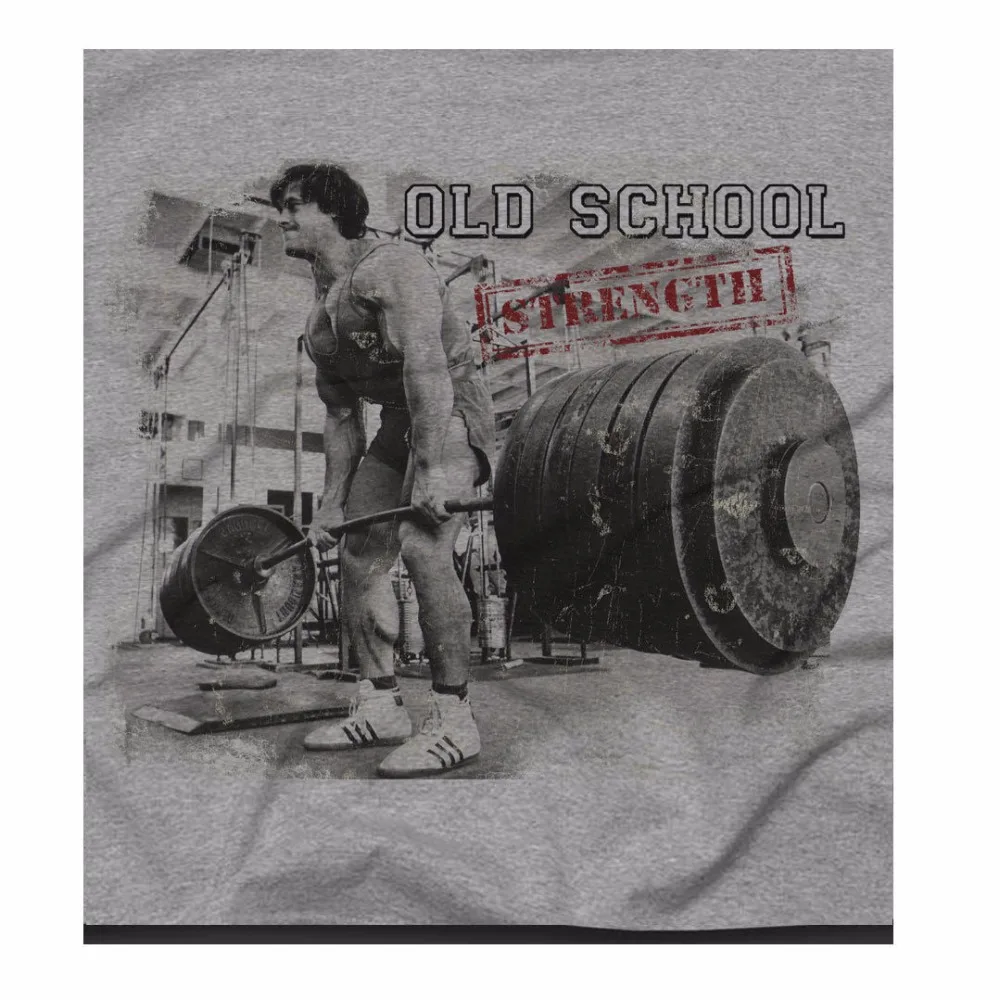 

T-Shirt Homme 2019 New Print T Shirt Men's Short Sleeve Hot 70's Old School Strength Powerlifting Strongman Grey Cheap T Shirts