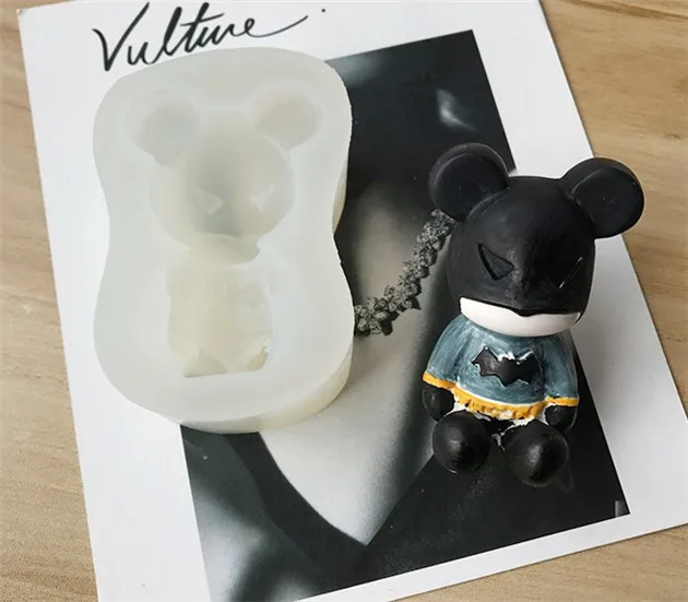 

3D Anime bat bear handmade soap mold chocolate cake decorating tools DIY cookies fondant silicone mold Fimo Silicone mould Baki