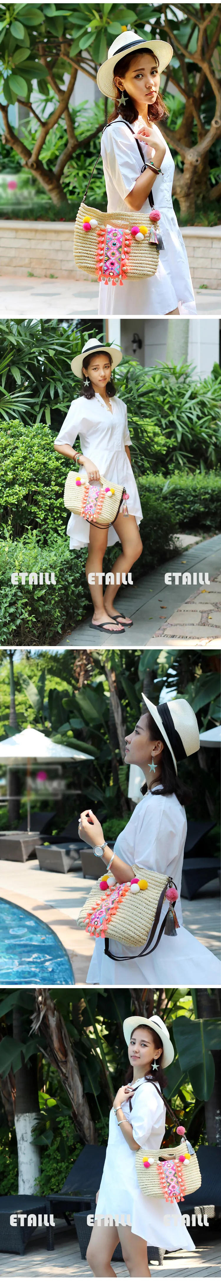 Handbag straw Beach Bags travel brand