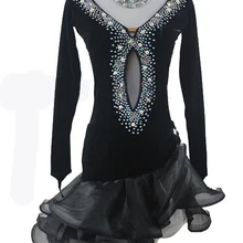 Новые костюмы для латинских танцев, сексуальные длинные рукава бархатный латинский танцевальные платья для женщин, конкурс латиноамериканских танцев, платья S-4XL