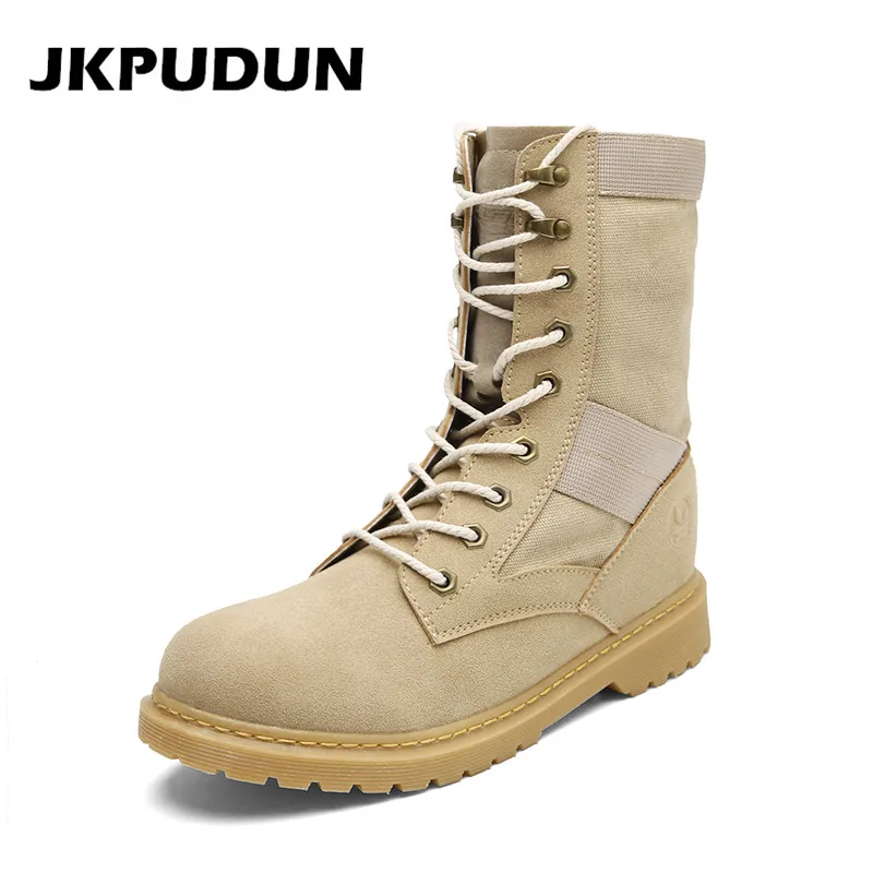JKPUDUN Tactical Military Boots Men Luxury Brand Designer High Ankle