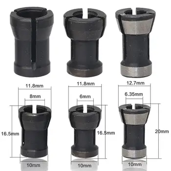 

3pcs Woodworking Milling Cutter Chuck Conversion Set 6mm/6.35mm/8mm Engraving Trimming Machine Accessories Chuck