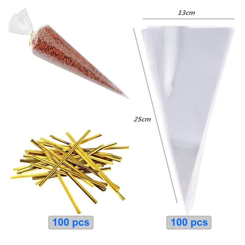100pcs-lot-DIY-Candy-Bag-Wedding-Favors-Birthday-Party-Decoration-Sweet-Cellophane-Transparent-Cone-Bags-Cookies