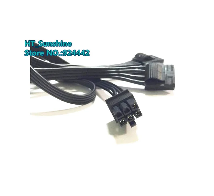 High Quaity 40cm black PCI-E 6 Pin Male 1 to 3 IDE Molex 4pin Modular Power Supply Cable for Corsair CX600M PSU 