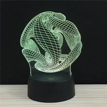 LED 3D LineArt Inception Night Light 7 Цветов Меняющаяся Лампа USB Акриловые оптические огни декор