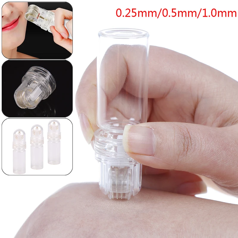 20 Micro Needle Titanium Tips Bottle Derma Stamp Needles Skin Care Anti Aging Serum Injection Reusable 0.25/0.5/1mm