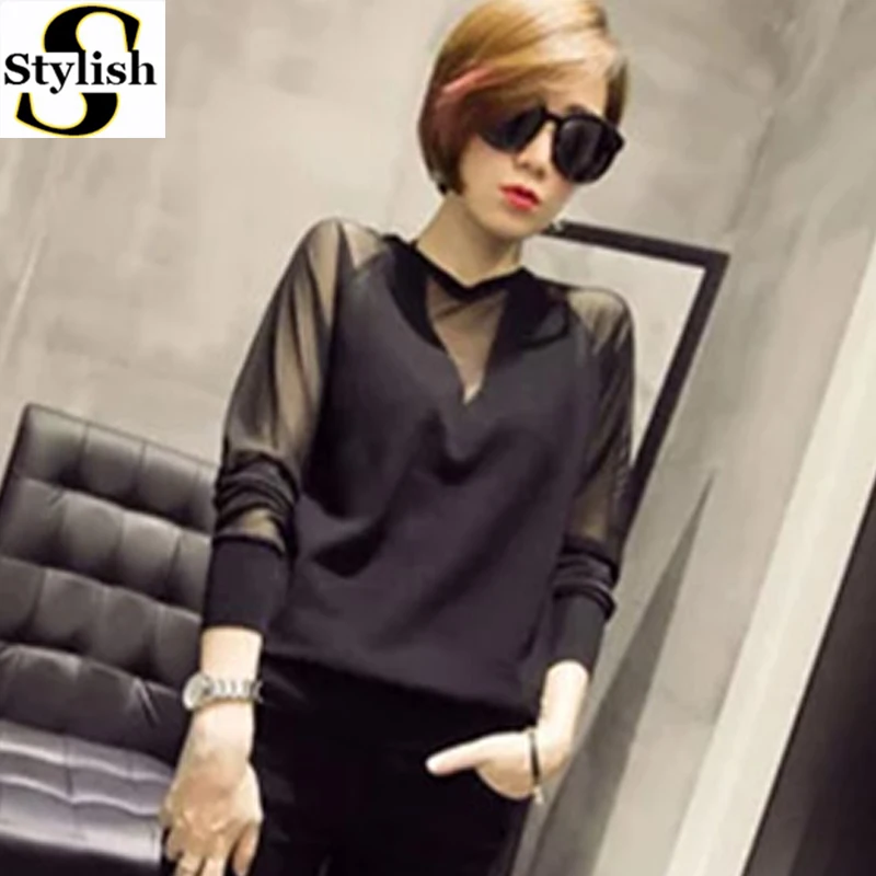 Рубашка женская черная с длинным рукавом|shirt female|blouse shirt womenblack blouse |
