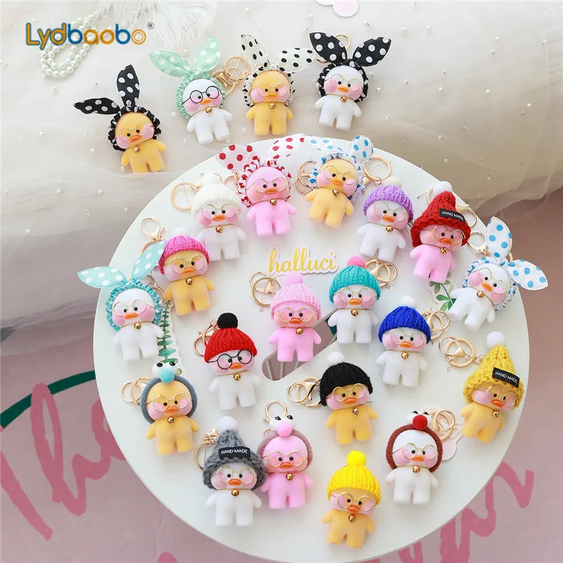 8 см Kawaii LaLafanfan кафе утка кулон брелок мультфильм Милая автомобиль Декор животные