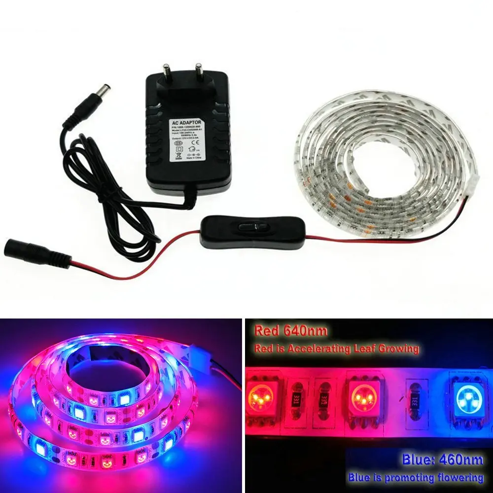 LED Grow Lights DC12V Growing LED Strip Plant Growth Light Set with EU