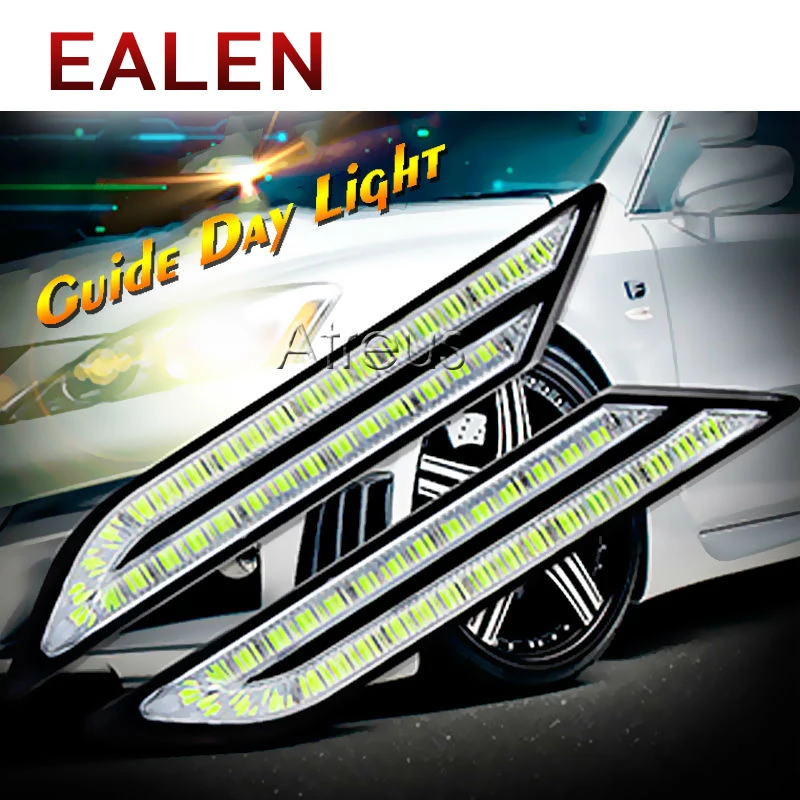 

EALEN 1Pair 12V Car LED Fender Side Turn Signals &LED Marker Lights DRL LED Fog Lamp white yellow For Universal car Accessories