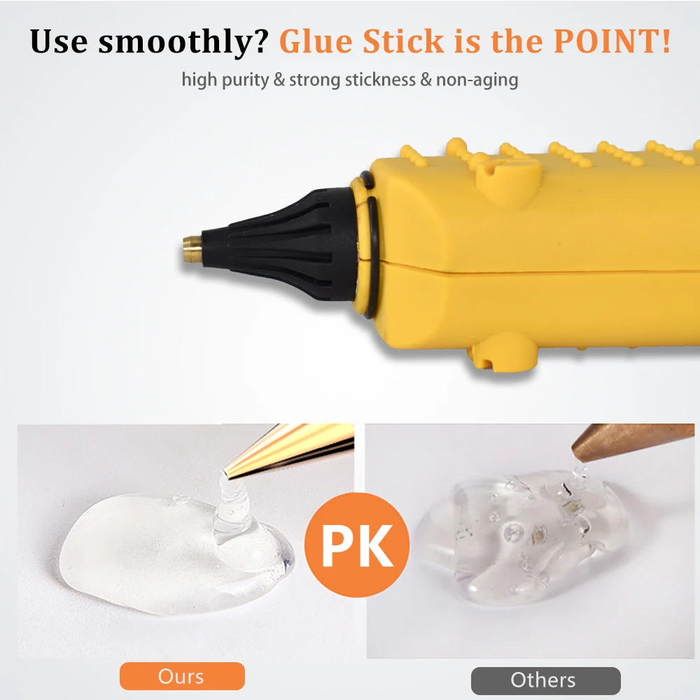 Hot Melt Glue Gun 250W Professional Hot Melt Glue Gun with Tool Kit Pure Copper nozzle Adjustable temperature High Power use 11mm Glue Stick hot melt glue gun hot glue gun