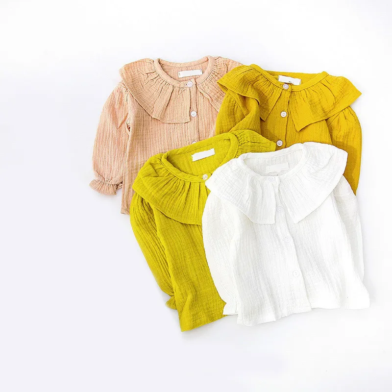 2018 Spring Children Peter Pan Collar Sweater Solid Baby Shirt Children Girl Top Blouse Kids Infant Blouse Cardigan 100% Cotton 2018 Spring Children Peter Pan Collar Sweater Solid Baby Shirt Children Girl Top Blouse Kids Infant Blouse Cardigan 100% Cotton