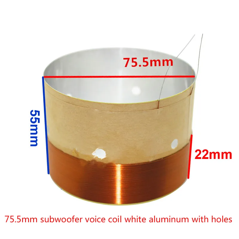 75.5mm subwoofer voice coil white aluminum with sound hole