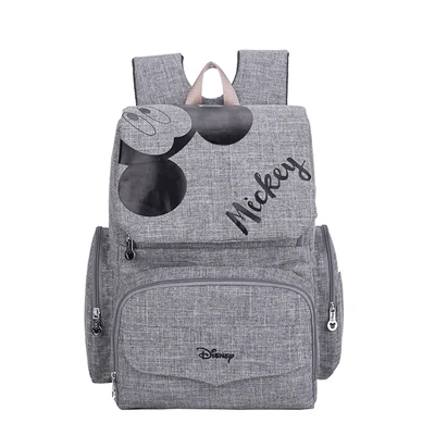 Горячая Распродажа, сумка для подгузников для мам, сумка для путешествий, дизайнерский рюкзак с Микки и Минни, сумка для беременных, сумка для кормления, для ухода за ребенком, розовый, серый - Цвет: gray