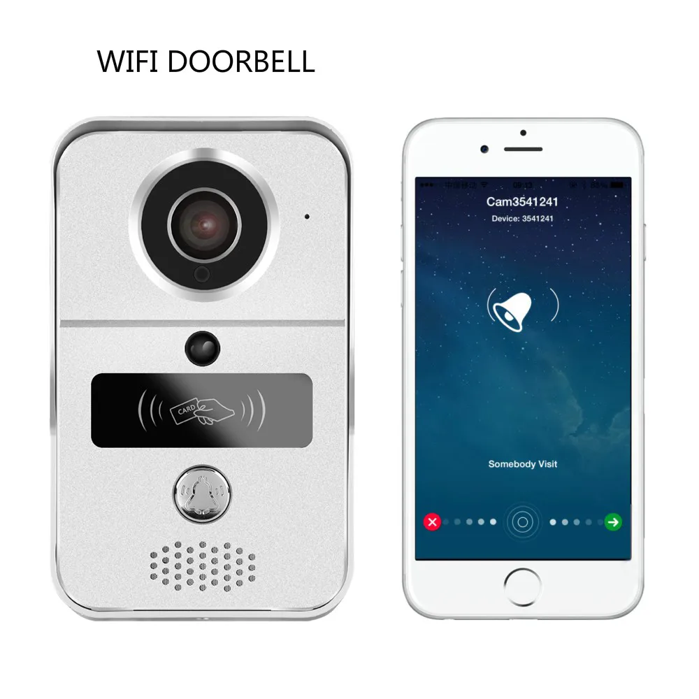2017 Горячая Распродажа 720P умный дом Wi Fi видеодомофон 2 4G беспроводной с RFTD картой