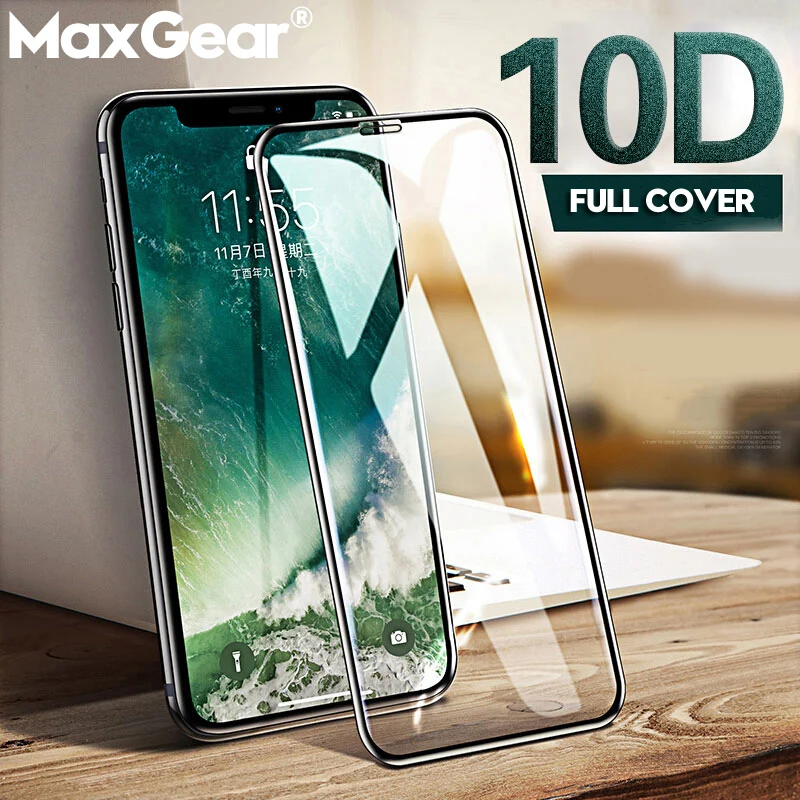 

MaxGear Tempered Glass for iPhone XS Full Cover Protective Glass 9H Screen Protector For iPhone XS Max XR X 6 7 8 plus 6s film