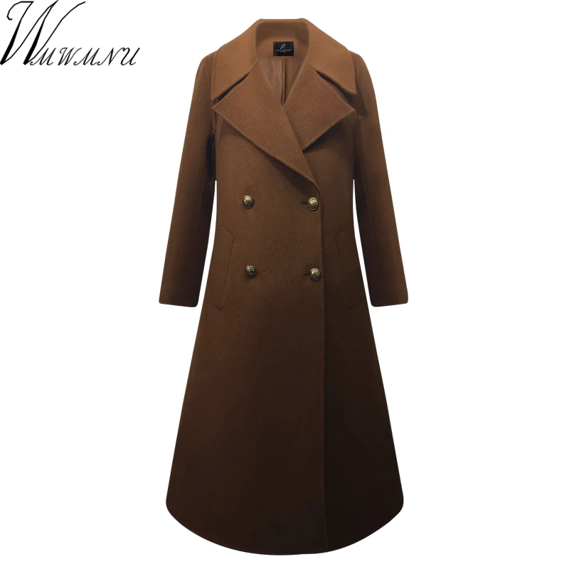 2018 long sleeve winter wool coat women Europe style plus size 5XL casaco feminino ladies autumn new Slim long woolen coats 2018 long sleeve winter wool coat women Europe style plus size 5XL casaco feminino ladies autumn new Slim long woolen coats