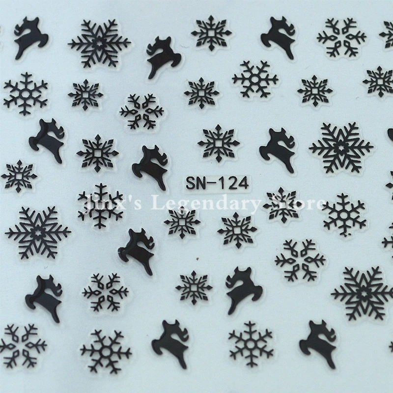 5 sheets Christmas glitter Nail Art Decals Stickers nail Sticker