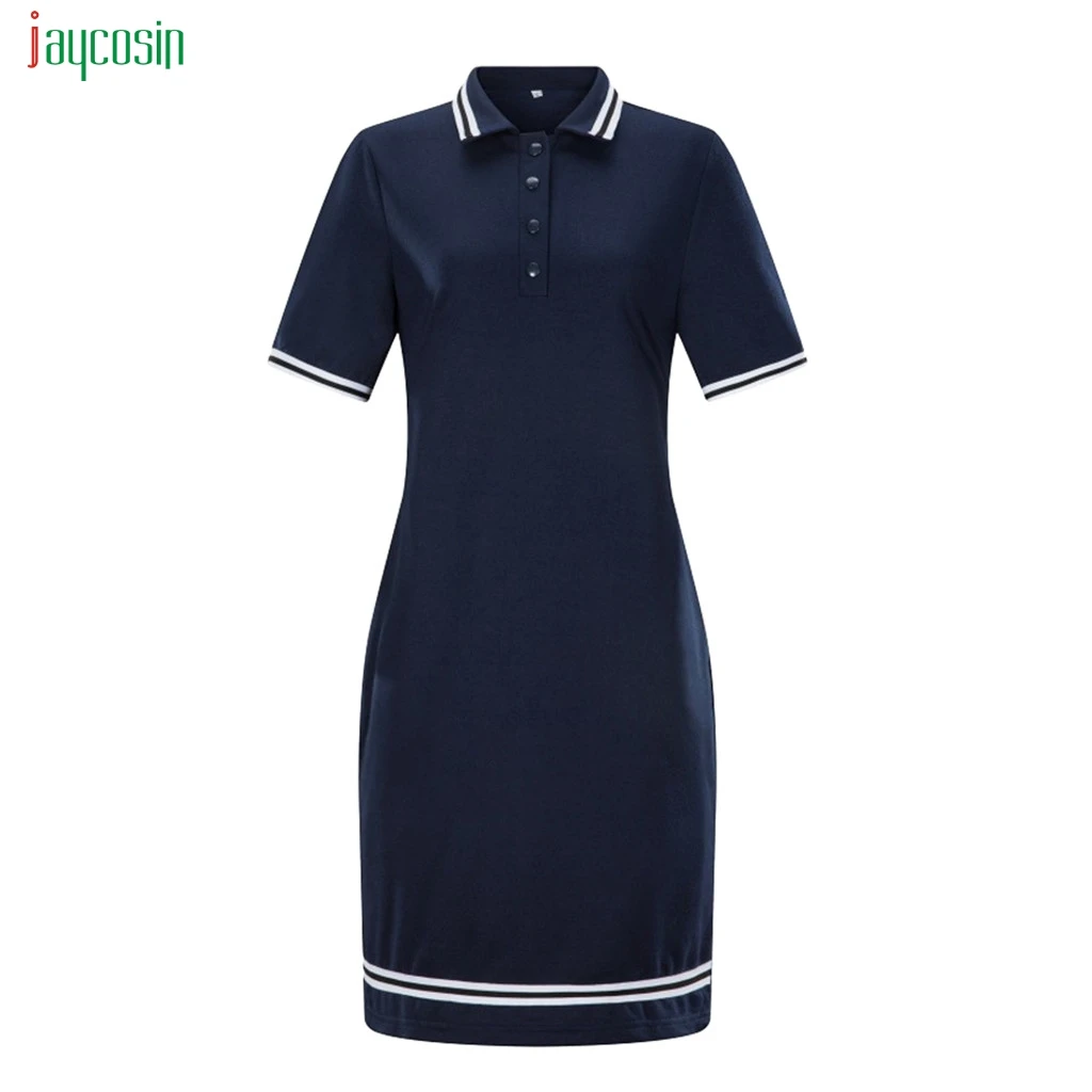 

Jaycosin Womens Summer Turn-down Collar Dress With Button Ladies Brief Plus Size Dress Fashion Straight Vestidos Verano New