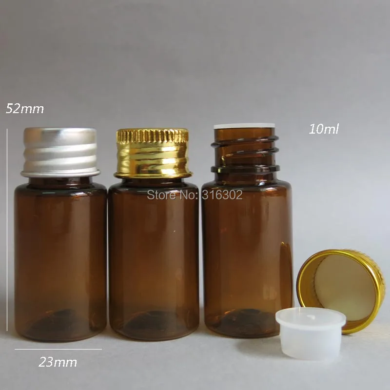 Free shipping 50/lot 10ml Amber Plastic Bottle,10cc Amber PET Cream