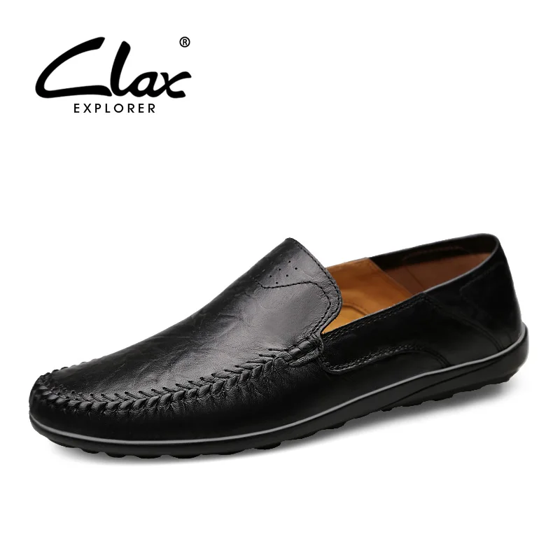 

CLAX Men's Boat Shoes Flats 2019 Spring Summer Casual leather Shoe Slip on Male Loafers Breathable Man Mocassin Walking Footwear