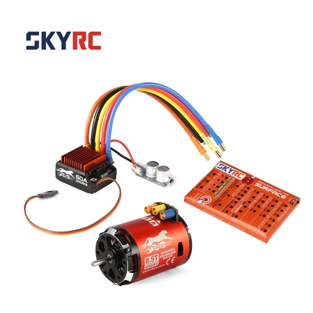 

SKYRC 4000KV 8.5T 2P Sensored Brushless Motor+CS60 60A Sensored ESC+LED Program Card Combo Set for 1/10 1/12 RC Buggy Car