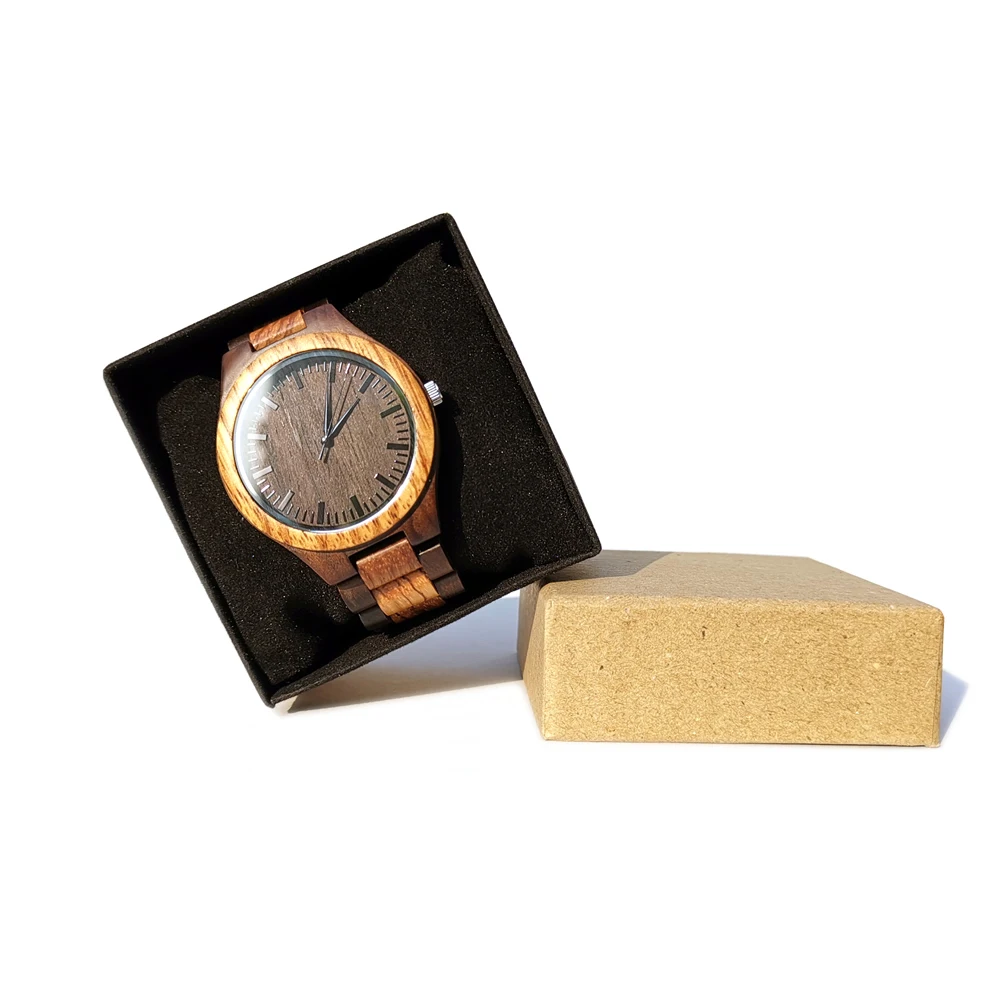 Wife to MY Husband I Love You ENGRAVED Wooden & Ebony Watch
