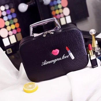 

Women Professional Waterproof Toolbox Lovely Cosmetic Bag Large Capacity Makeup Storage Case Girl Portable Folding Cosmetic Box