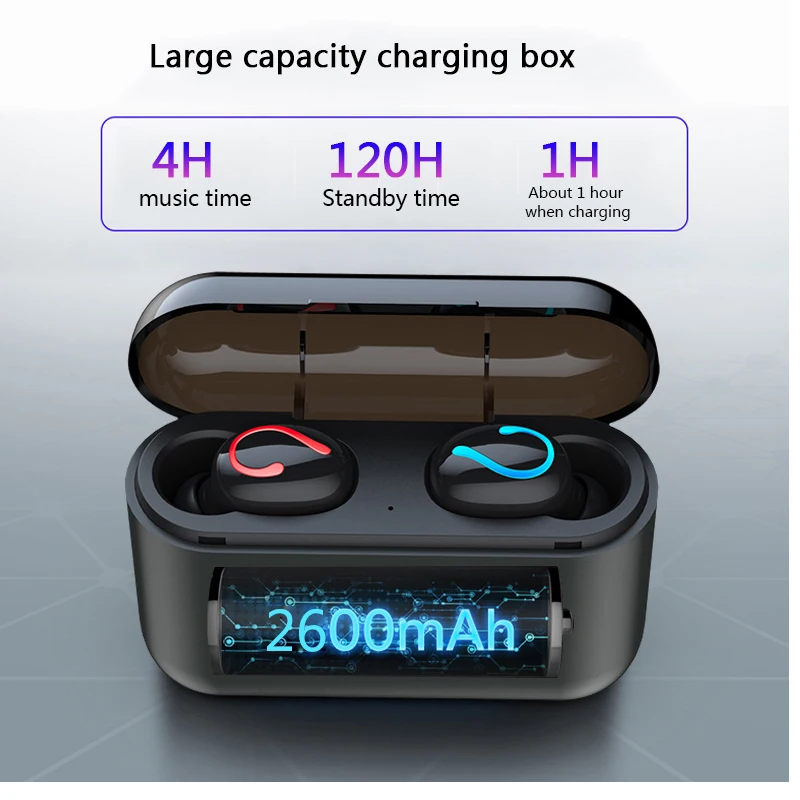 True Bluetooth 5 0 TWS беспроводные наушники 8D стерео IPX7 водонепроницаемые с 2600 мАч Power Bank