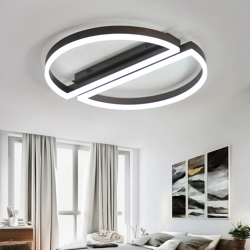 

New Design Brown Modern ceiling lights Creative Aluminum LED livingroom fixtures bedroom ceiling lamp Novelty lamparas de techo
