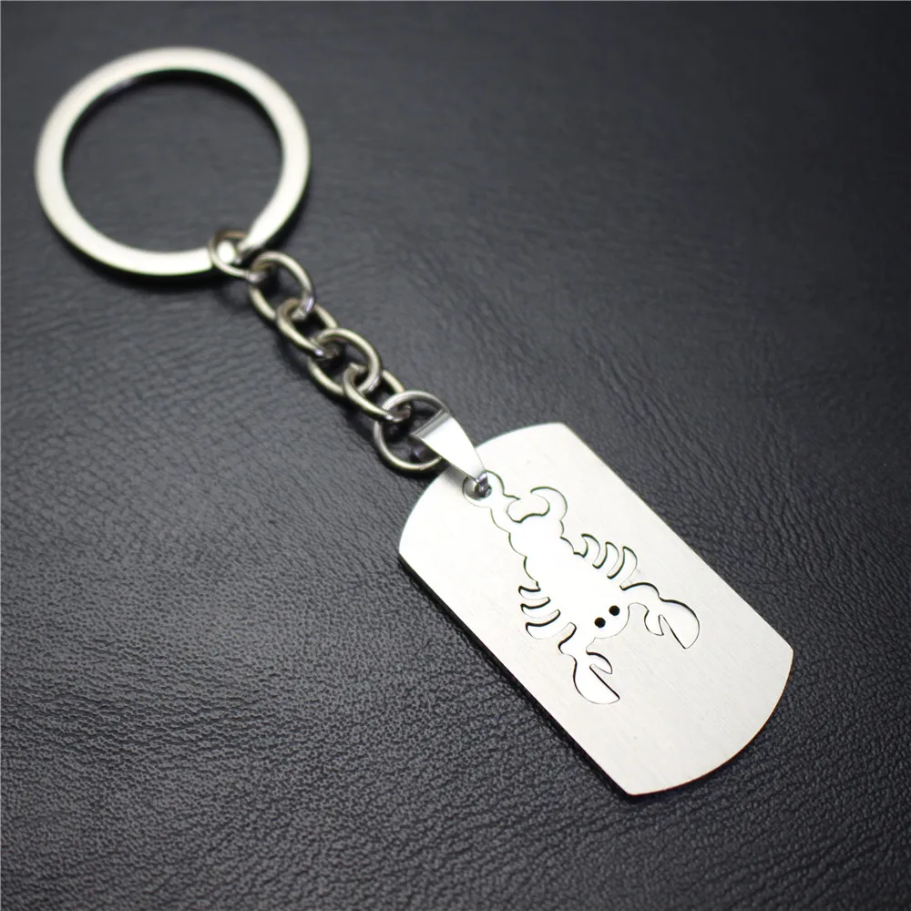 

12 Constellation Series Double Segmentation Stainless Steel Key Chain Car key Pendant Bag Decoration Birthday Gift