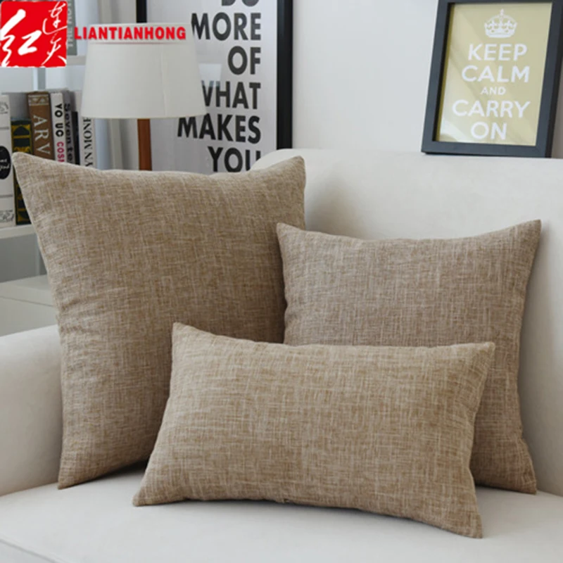 

New Modern 18x18inch 45*45cm Outdoor 55*55cm Solid Pure Color Linen Cotton Cushion Home Decor Sofa Car Office Chair Throw Pillow