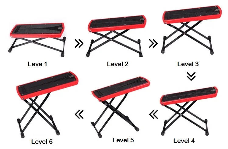 QiCai Высокое качество гитарный плеер регулируемая подножка для ног палантин с 6 уровнем регулировки высоты