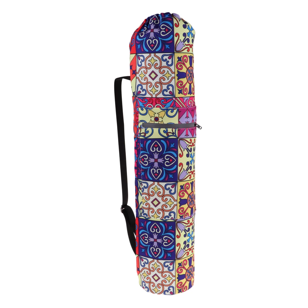 Yoga Pilates Mat Bag Carrier Exercise Workout Pad Drawstring Bag Backpack Sports Knapsack Fitness Dance Gymnastics Mat Case