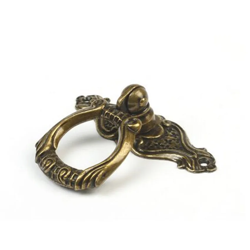 Retro rustico furniture knobs bronze shaky drop rings drawer