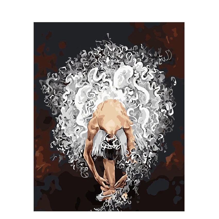 

DIY Digital Painting By Numbers Package Ballet water wave dance Coloring Wall Art Picture Gift frameless