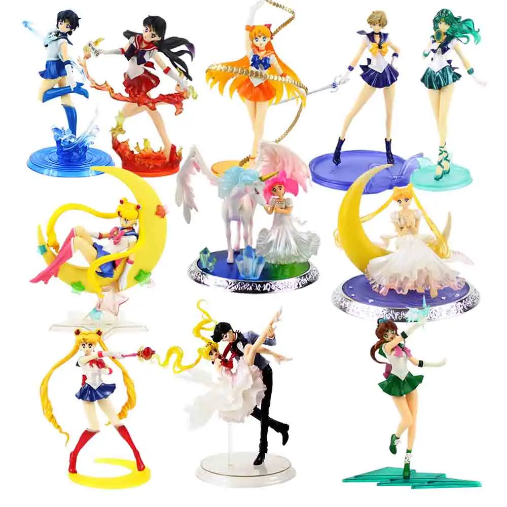 

37 style Sailor Moon Action Figure Cute keychain Collectable modle Toys 4cm-22cm
