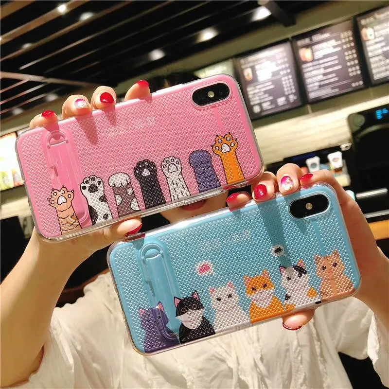 

For iphone 6s 6 X 7 8 Plus Fashion Ultra-thin Hole Cooling Phone Cases For iphone 7 Case Hide Stand Holder Cover For iphone 6
